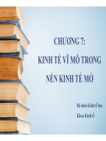 Bài giảng Kinh tế học vĩ mô - Chương 7: Kinh tế vĩ mô trong nền kinh tế mở