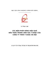 luận văn thạc sĩ các biện pháp nâng cao hiệu quả đấu thầu trong lĩnh  vực y dược của công ty TNHH y dược hà nội 