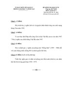 Đề thi học kì 2 môn Lịch Sử lớp 9 năm 2017-2018 có đáp án - Trường THCS Bình An