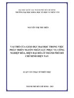 Vai trò của giáo dục đại học trong việc phát triển nguồn nhân lực phục vụ công nghiệp hóa, hiện đại hóa ở thành phố hồ chí minh hiện nay     