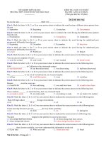 6 Đề kiểm tra 1 tiết môn Tiếng Anh lớp 12 cơ bản năm 2018 THPT chuyên Huỳnh Mẫn Đạt có đáp án - Lần 1 | Tiếng Anh, Lớp 12 - Ôn Luyện