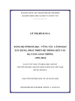 Đảng bộ tỉnh bà rịa   vũng tàu lãnh đạo xây dựng, phát triển hệ thống kết cấu hạ tầng giao thông (1991 2014)     