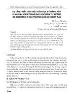 Sự cần thiết của việc giáo dục kỹ năng mềm cho sinh viên trong dạy học môn Tư tưởng Hồ Chí Minh ở các trường đại học hiện nay