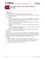 Bài giảng Hệ thống thông tin kế toán - Bài 2: Các công cụ mô tả hệ thống thông tin kế toán