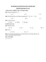 Đề thi học kì 1 môn Toán lớp 2 năm 2017-2018 – Trường Tiểu học Tả Van