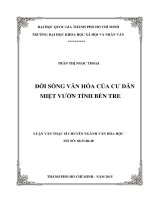 Đời sống văn hóa của cư dân miệt vườn tỉnh bến tre     