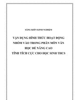 SKKN: Vận dụng hình thức hoạt động nhóm vào trong phân môn Văn học để nâng cao tính tích cực cho học sinh THCS