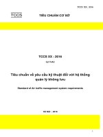 Tiêu chuẩn về yêu cầu kỹ thuật đối với hệ thống quản lý không lưu Standard of Air traffic management system requirements