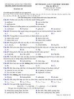 Đề thi KSCL học kì 2 môn Hóa lớp 12 năm 2020 - 2021 THPT Nguyễn Viết Xuân có đáp án | Hóa học, Lớp 12 - Ôn Luyện