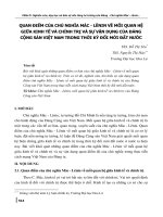 Quan điểm của chủ nghĩa Mác - Lênin về mối quan hệ giữa kinh tế và chính trị và sự vận dụng của Đảng Cộng sản Việt Nam trong thời kỳ đổi mới đất nước