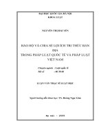 BẢO HỘ VÀ CHIA SẺ LỢI ÍCH TRI THỨC BẢN ĐỊA TRONG PHÁP LUẬT QUỐC TẾ VÀ PHÁP LUẬT VIỆT NAM LUẬN VĂN THẠC SĨ LUẬT Việt Nam