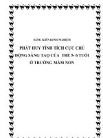 SKKN: Phát huy tính tích cực chủ động sáng taọ của trẻ 5- 6 tuổi ở trường mầm non