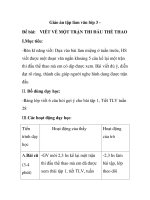 Giáo án tập làm văn lớp 3 - Đề bài: VIẾT VỀ MỘT TRẬN THI ĐẤU THỂ THAO