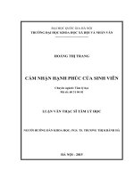 CẢM NHẬN HẠNH PHÚC CỦA SINH VIÊN LUẬN VĂN THẠC SĨ TÂM LÝ HỌC