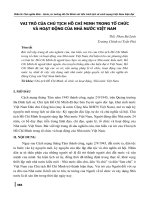 Vai trò của chủ tịch Hồ Chí Minh trong tổ chức và hoạt động của nhà nước Việt Nam