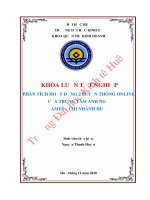 Luận văn kinh tế PHÂN TÍCH HOẠT ĐỘNG TRUYỀN THÔNG ONLINE CỦA TRUNG TÂM ANH NGỮ AMES – CHI NHÁNH HUẾ