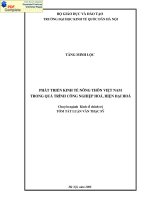 Phát triển kinh tế nông thôn việt nam trong quá trình công nghiệp hoá hiện đại hoá (tt) 