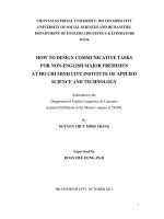 How to design communicative tasks for non english major freshmen at ho chi minh city institute of applied science and technology    m a   