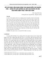 Hồ Chí Minh vận dụng sáng tạo quan điểm chủ nghĩa Mác - Lênin về con đường đi lên chủ nghĩa xã hội vào điều kiện thực tiễn Việt Nam