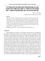 Tư tưởng Hồ Chí Minh góp phần bổ sung và làm phong phú thêm kho tàng lý luận của chủ nghĩa Mác - Lênin về quyền độc lập, tự do của dân tộc