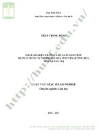 ĐÁNH GIÁ HIỆN TRẠNG VÀ ĐỀ XUẤT GIẢI PHÁP QUẢN LÝ RỪNG TỰ NHIÊN HIỆU QUẢ Ở HUYỆN HƯỚNG HÓA, TỈNH QUẢNG TRỊ LUẬN VĂN THẠC SỸ LÂM NGHIỆP