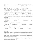 Đề thi học kì 2 môn Lịch Sử lớp 9 năm 2018 có đáp án