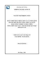 luận văn thạc sĩ hoàn thiện hoạt động cho vay cá nhân kinh doanh trên địa bàn nông thôn tại ngân hàng nông nghiệp và phát triển nông thôn việt nam  chi nhánh huyện ngọc hồi tỉnh kon tum 
