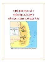 5 đề thi học kì 1 môn Địa lí lớp 4 năm 2017-2018 có đáp án