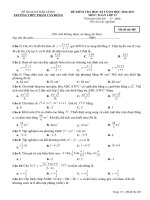 Đề kiểm tra HK1 môn Toán lớp 12 năm 2017 - THPT Phạm Văn Đồng - Mã đề 485