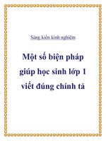 Sáng kiến kinh nghiệm: Một số biện pháp giúp học sinh lớp 1 viết đúng chính tả