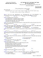 Đề kiểm tra HK 1 môn Hóa học lớp 12 năm 2017-2018 - THPT Yên Lạc 2 - Mã đề 209