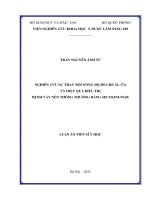 (Luận án tiến sĩ) nghiên cứu sự thay đổi nồng độ hs CRP, IL 17a và hiệu quả điều trị bệnh vảy vến thông thường bằng secukinumab 