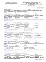 Đề kiểm tra HK 1 môn tiếng Anh lớp 12 năm 2017-2018 - THPT Yên Lạc 2 - Mã đề 132