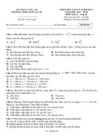 Đề kiểm tra 1 tiết bài số 1 môn Vật lí lớp 10 năm 2017-2018 - THPT Ngô Gia Tự - Mã đề 019