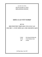 Biện pháp phát triển khả năng sáng tạo cho trẻ 5 – 6 tuổi thông qua trò chơi đóng kịch  