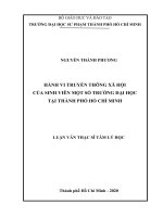 Hành vi truyền thông xã hội của sinh viên một số trường đại học tại thành phố hồ chí minh 
