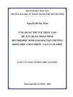 Ứng dụng trí tuệ nhân tạo để xây dựng phần mềm hỗ trợ học sinh giải bài tập chương động học chất điểm   vật lý 10 thpt  