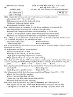 Đề thi HK 2 môn Lịch sử lớp 12 năm 2017 - Sở GD&ĐT Quảng Nam - Mã đề 619