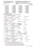 Đề kiểm tra 1 tiết HK2 môn Tiếng Anh 10 năm 2017-2018 có đáp án - Trường THPT Hùng Vương (Bài kiểm tra số 4)