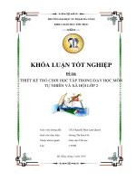 Thiết kế trò chơi học tập trong dạy học môn tự nhiên và xã hội lớp 2 