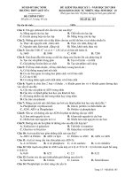 Đề kiểm tra HK1 môn Sinh học lớp 10 năm 2017-2018 - THPT Quế Võ 1 - Mã đề 103