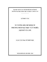 Tư tưởng hồ chí minh về phương pháp dạy học và ý nghĩa lịch sử của nó     