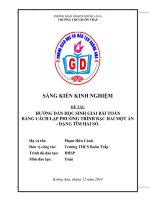 Sáng kiến kinh nghiệm: Hướng dẫn học sinh giải bài toán bằng cách lập phương trình bậc hai một ẩn - dạng Tìm hai số