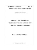 Khảo sát tình hình điều trị thuốc kháng vitamin k ở bệnh nhân thay van tim nhân tạo cơ học 