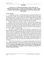 SKKN: Vận dụng tư tưởng Hồ Chí Minh vào dạy học bài 13: "Chính sách giáo dục và đào tạo, khoa học và công nghệ, văn hóa" môn Giáo dục công dân 11 ở trường Trung học phổ thông