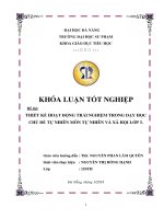 Thiết kế hoạt động trải nghiệm trong dạy học chủ đề tự nhiên môn tự nhiên và xã hội lớp 3 