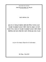 Quản lý hoạt động bồi dưỡng năng lực nghề nghiệp giáo viên trung học cơ sở huyện phước sơn tỉnh quảng nam đáp ứng chuẩn nghề nghiệp giáo viên phổ thông  
