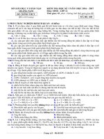 Đề thi HK 1 môn Sinh học lớp 12 năm 2017 - Sở GD&ĐT Quảng Nam - Mã đề S05