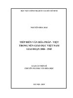 Tiếp biến văn hóa Pháp - Việt trong nền giáo dục Việt Nam giai đoạn 1884 đến 1945.