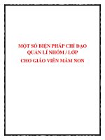 SKKN: Một số biện pháp chỉ đạo quản lí nhóm/lớp cho giáo viên mầm non